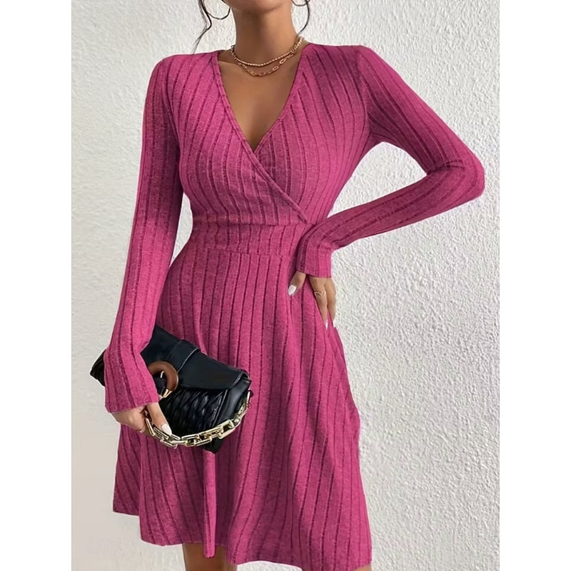 Wrap-Neck A-Line Dress for Women