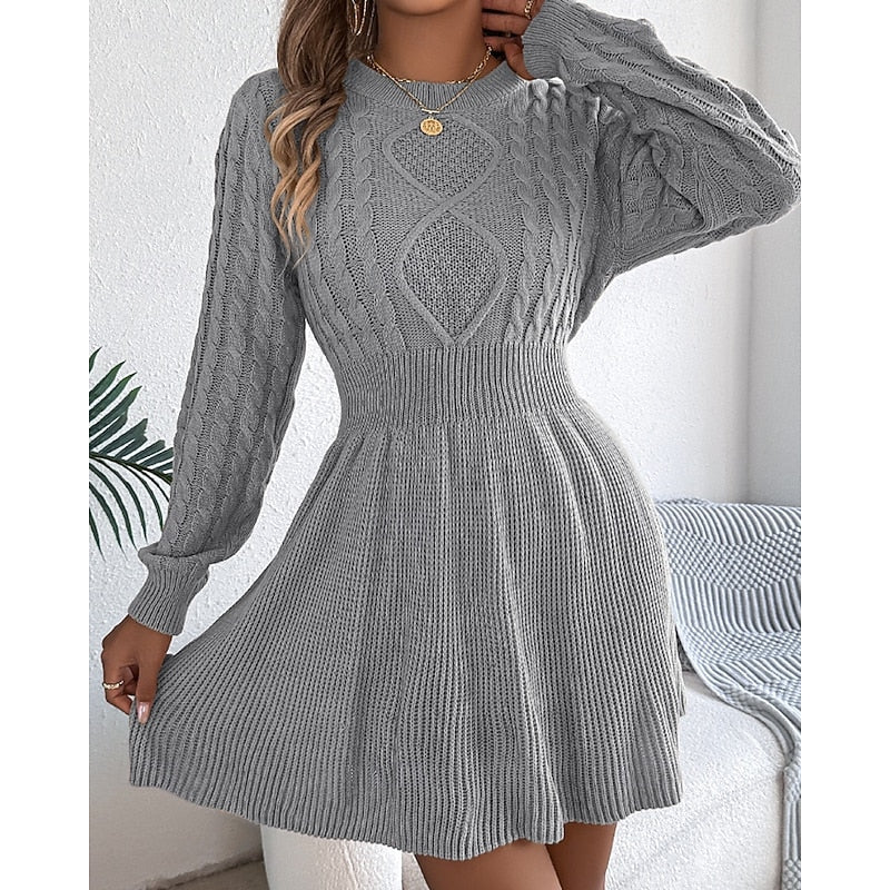 Cable-Knit Sweater Dress for Women