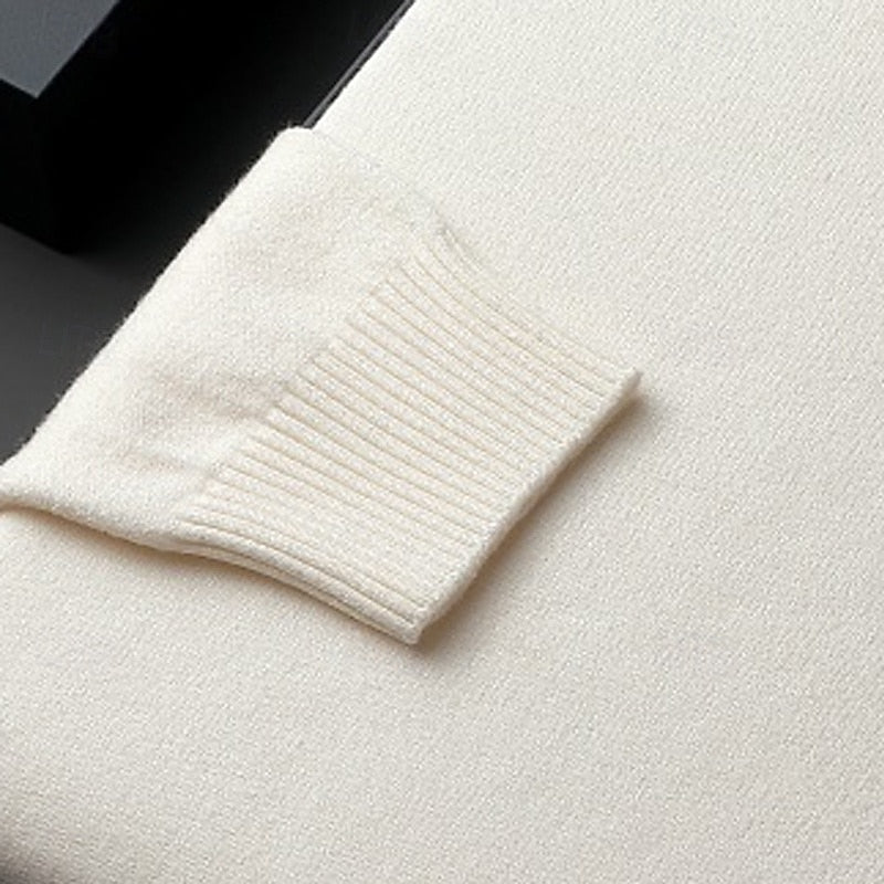 Ribbed High-Neck Sweater for Men