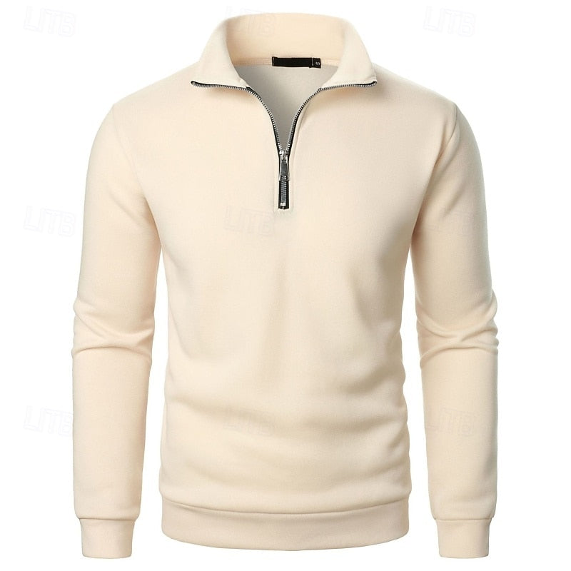 Quarter-Zip Stand-Collar Pullover for Men