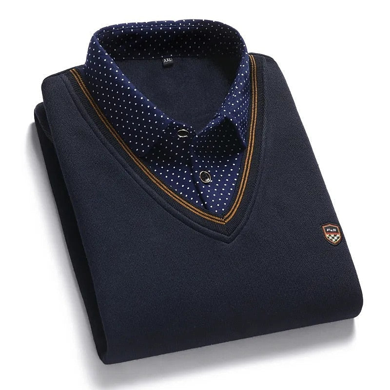 Mock-Collar Sweater for Men, Refined Style