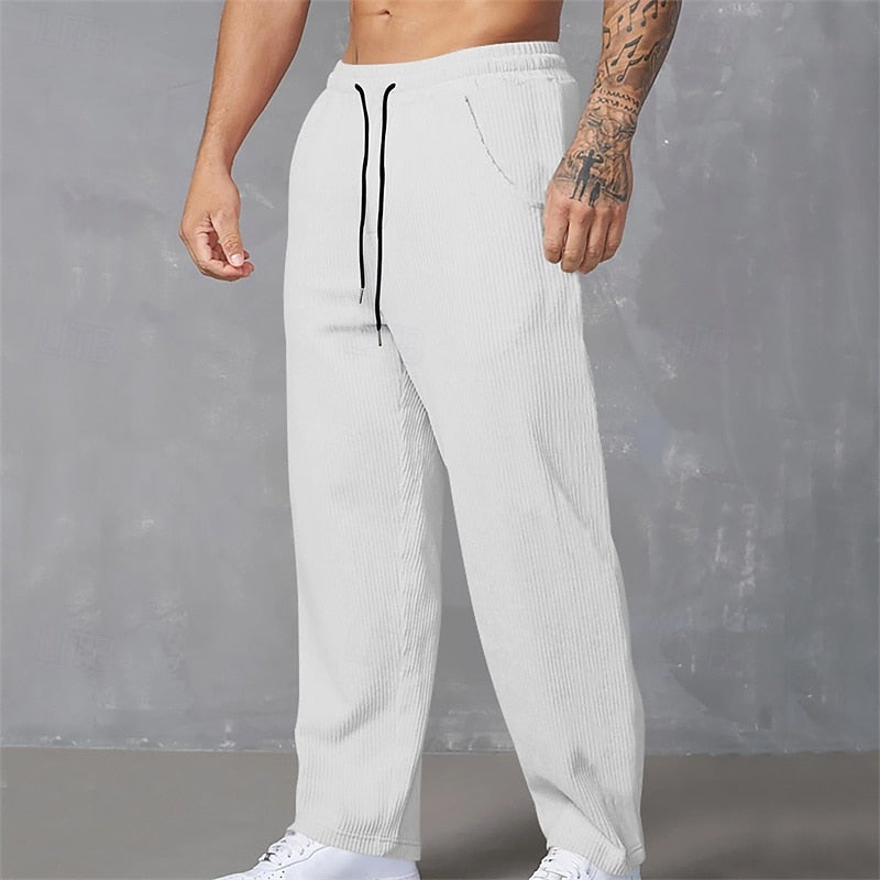Ribbed Trousers for Men, Relaxed Style