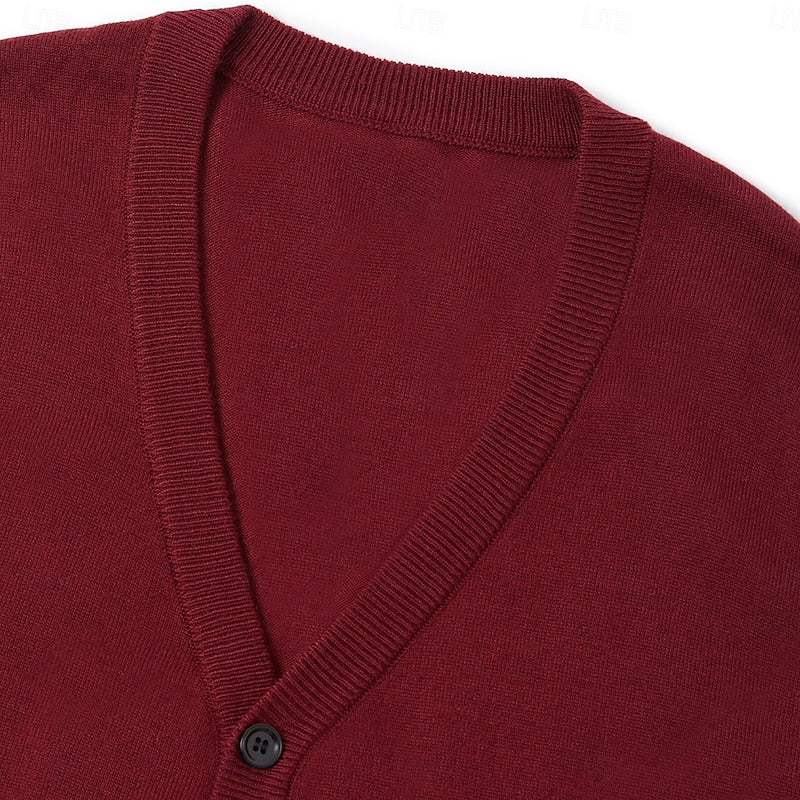 Buttoned V-Neck Sweater Vest for Men