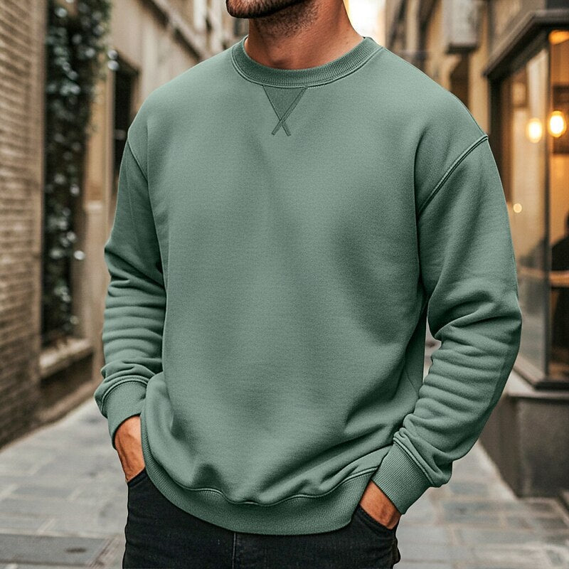 Crew Neck Sweatshirt for Men, Classic Style