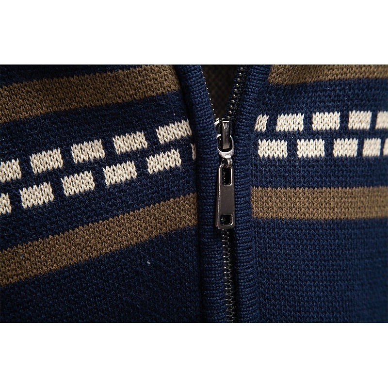 Fair Isle Zip-Up Christmas Cardigan for Men
