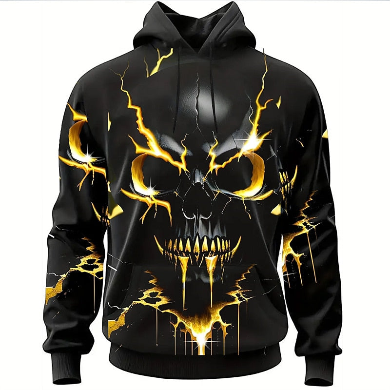 Halloween Skull Graphic Hoodie for Men