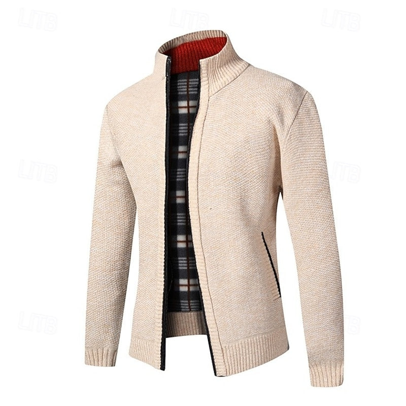 Men's Stand-Collar Zip Cardigan