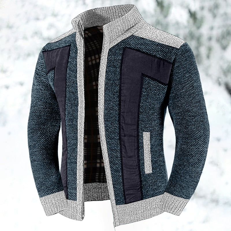 Zip-Up Cardigan, Men's Textured Fit