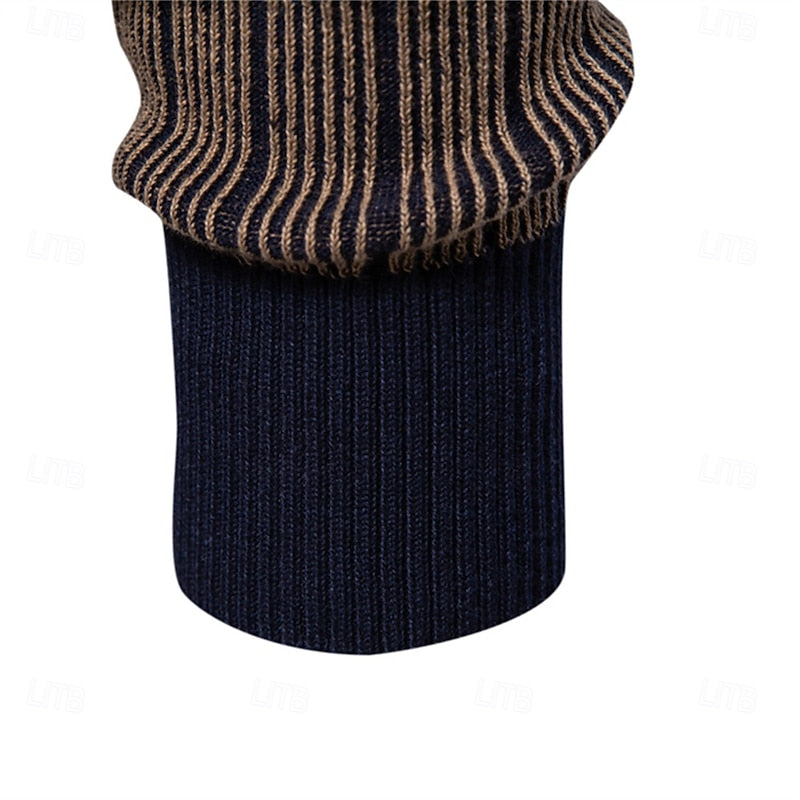 Ribbed Mock Neck Sweater for Men