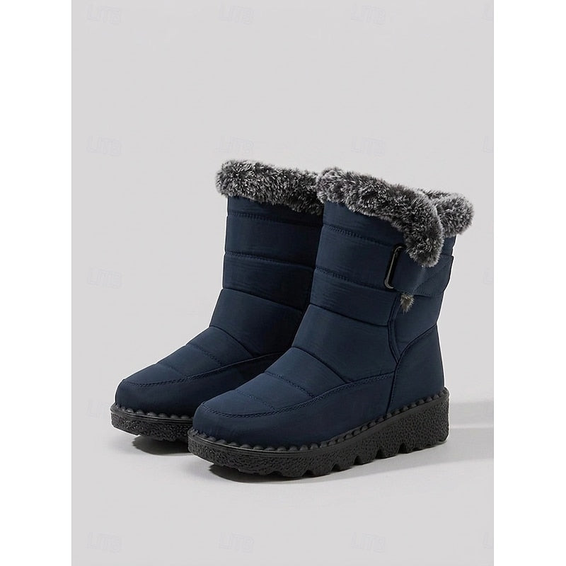Cozy Fur-Trimmed Winter Snow Boots for Women
