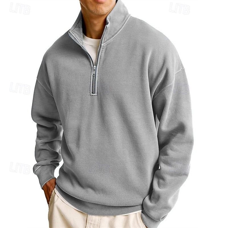 Quarter-Zip Sweatshirt for Men, Plus Size