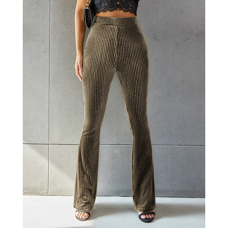 High-Waist Flared Pants for Women, Plus Size