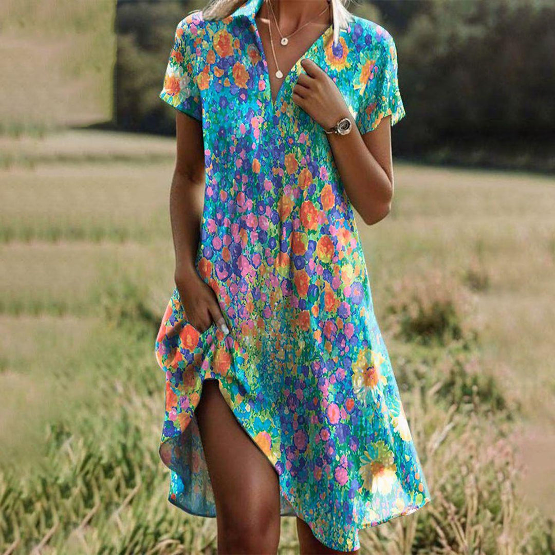 Floral Garden Shirt Dress for Women