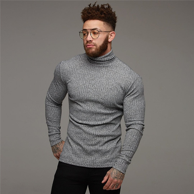 Ribbed Turtleneck for Men, Refined Style