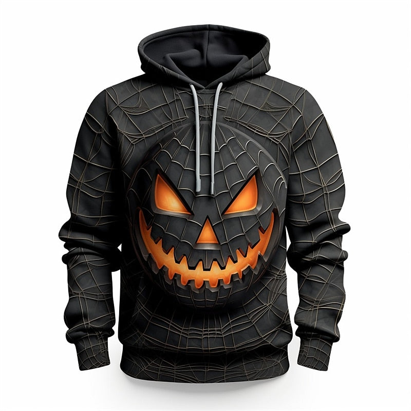 Halloween Graphic Hooded Sweatshirt for Men