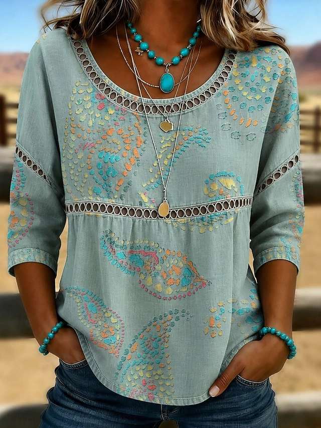 Bohemian Eyelet Top for Women