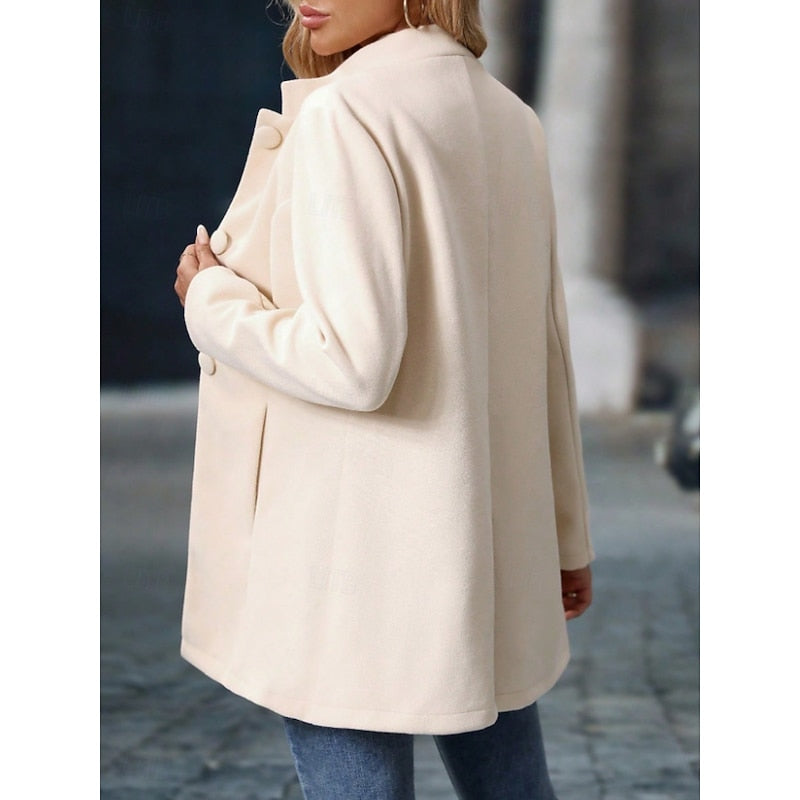 Stand-Collar Coat, Women's Elegant Fit