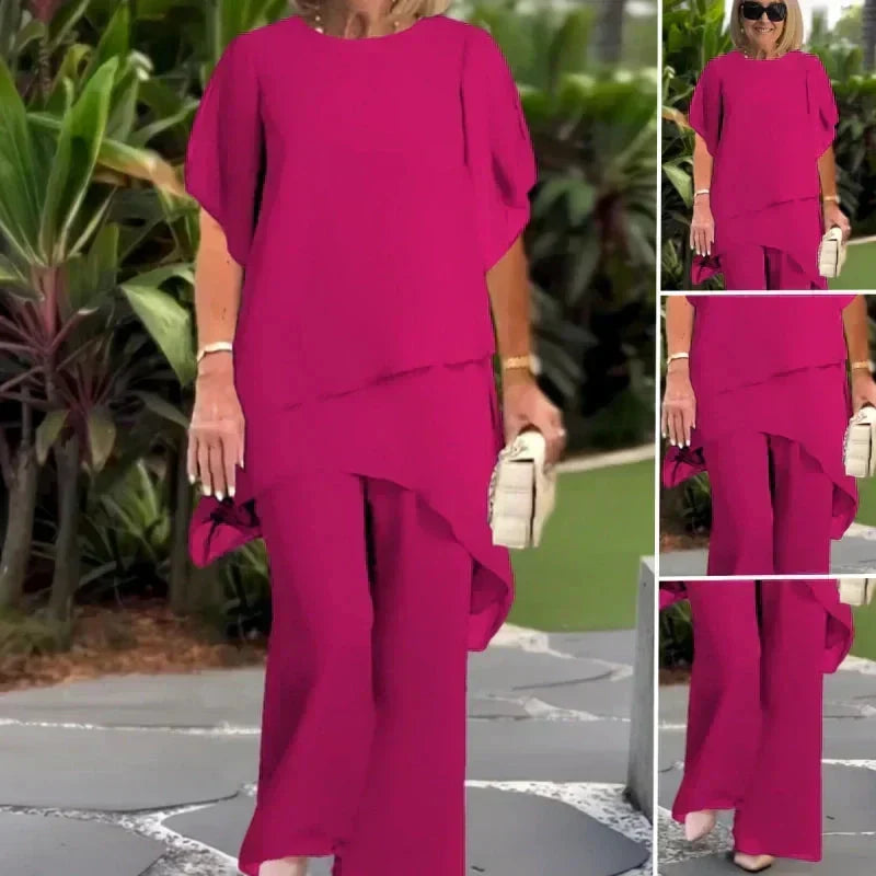 Elegant Draped Palazzo Pants Set for Women