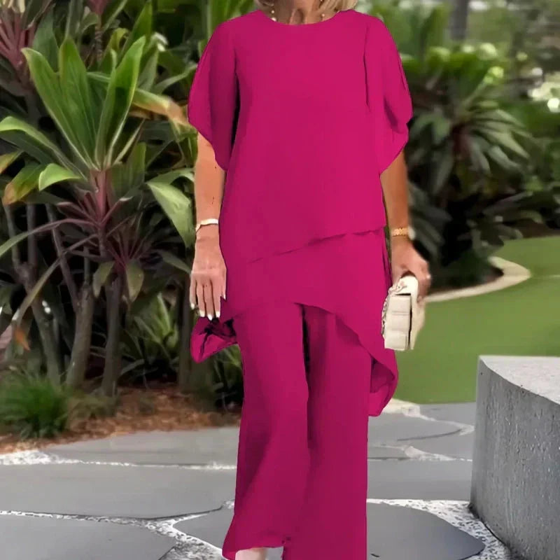Elegant Draped Palazzo Pants Set for Women