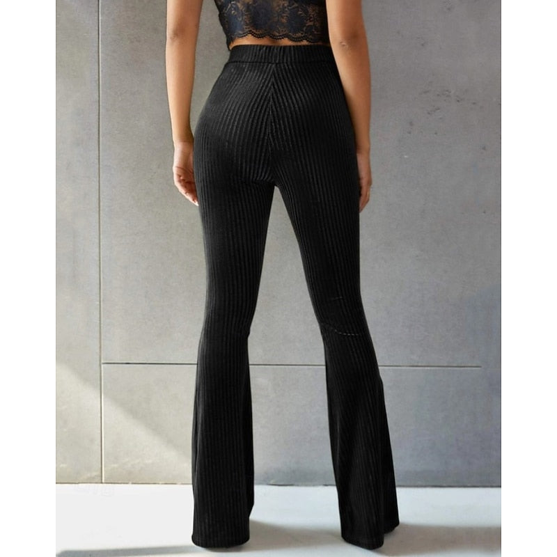 High-Waist Flared Pants for Women, Plus Size