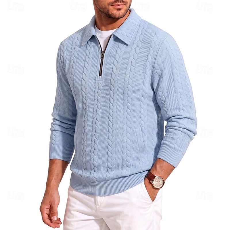 Men's Textured Quarter-Zip Sweater
