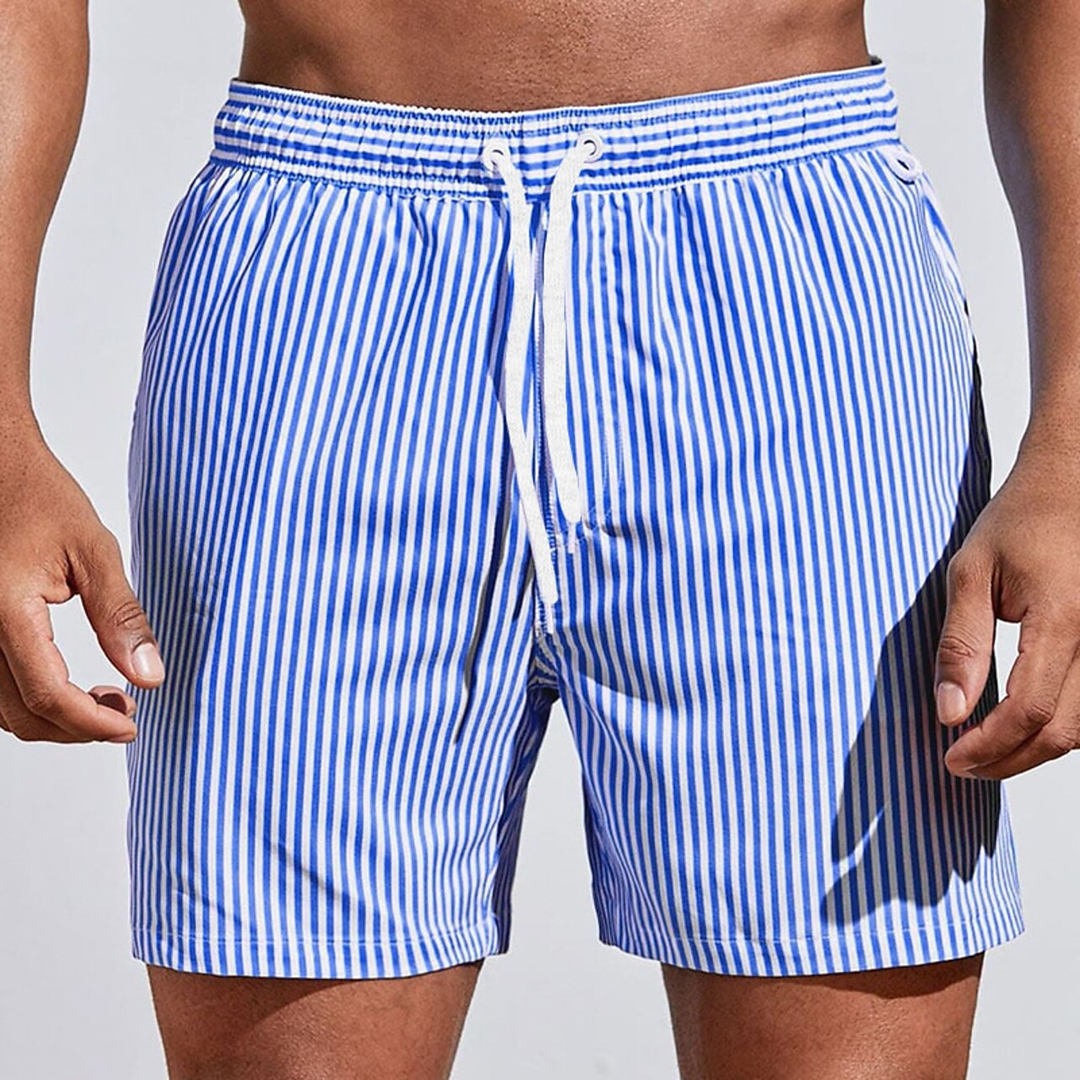 Refined Striped Swim Shorts for Men, Plus Size