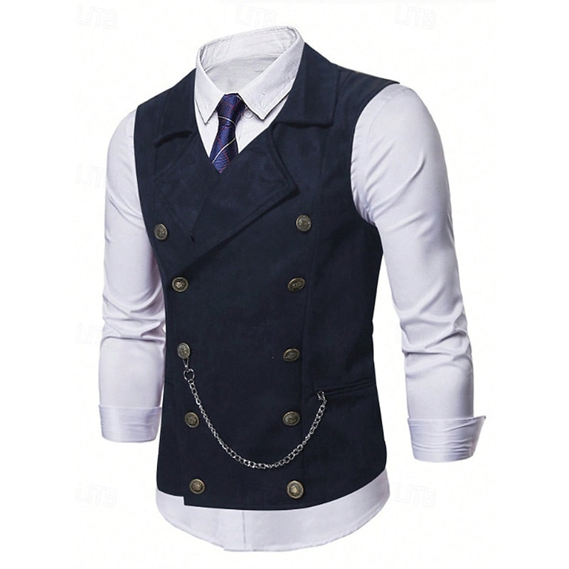 Men's Double-Breasted Tailored Waistcoat