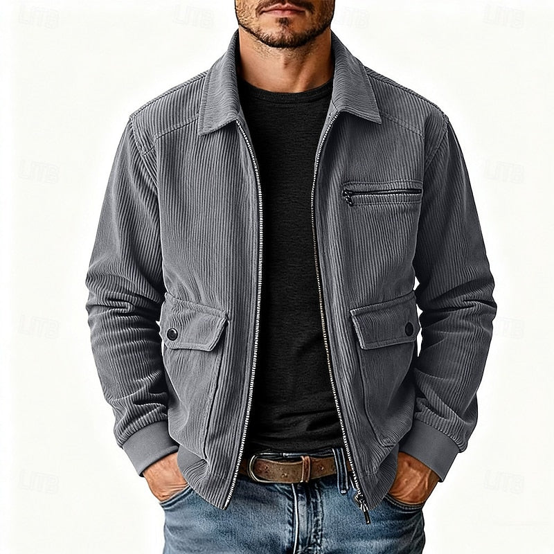 Men's Ribbed Lapel Jacket