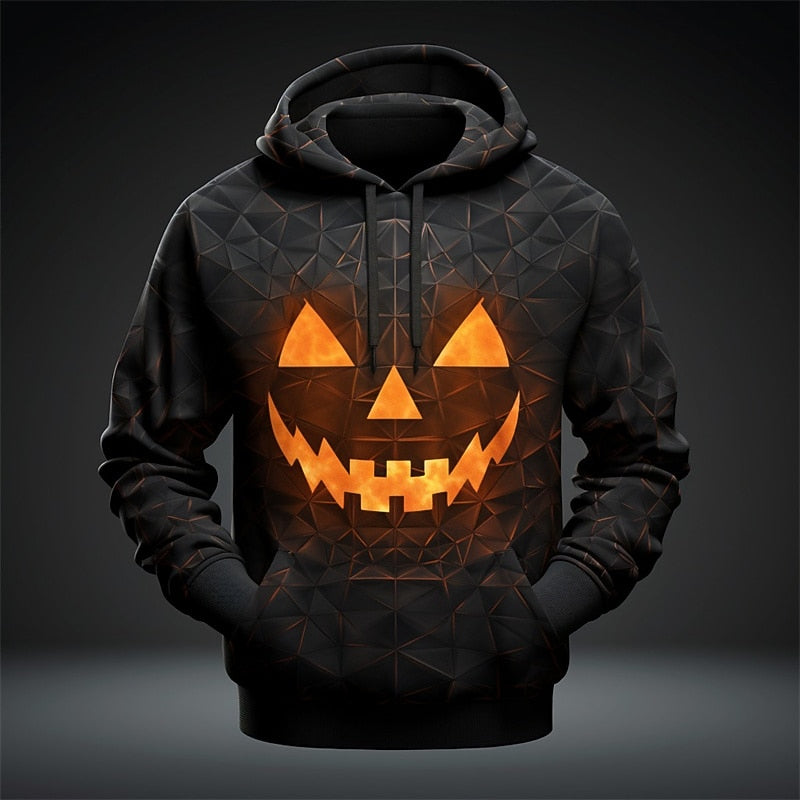 Halloween Graphic Hooded Sweatshirt for Men