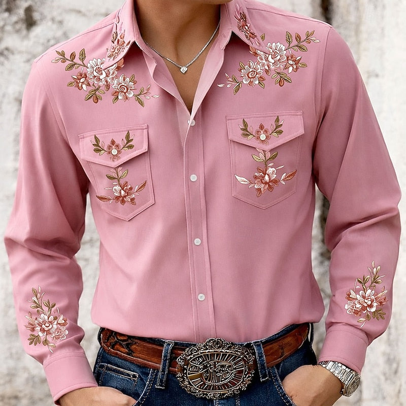 Embroidered Western Shirt for Men