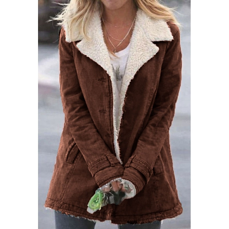 Cozy Sherpa-Lined Coat for Women, Plus Size