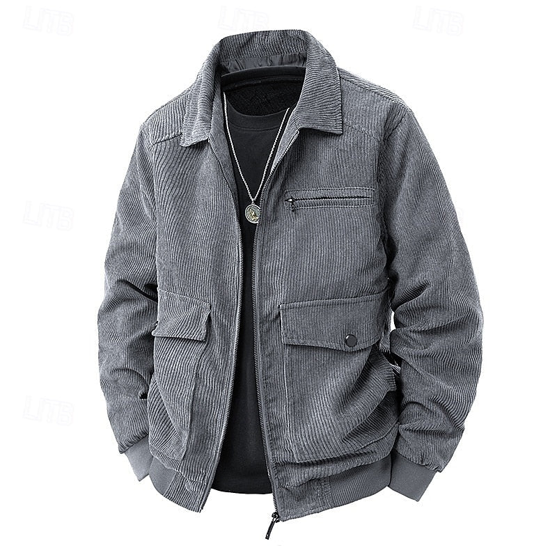 Men's Ribbed Lapel Jacket