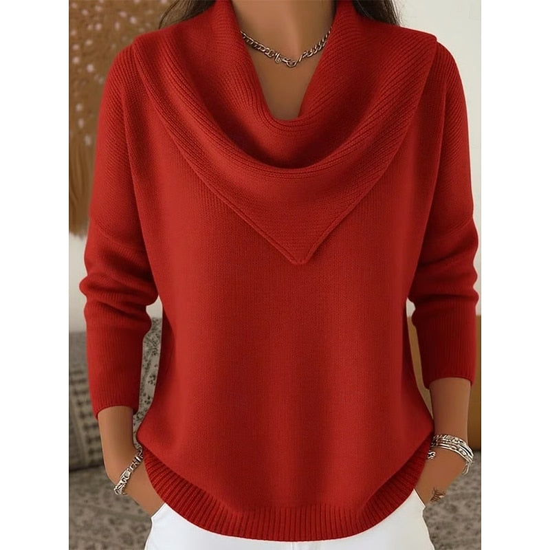 Women's Elegant Cowl-Neck Sweater