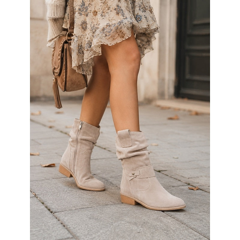 Women's Slouchy Buckle Ankle Boots