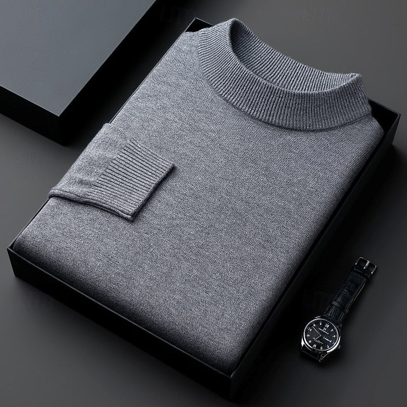 Ribbed High-Neck Sweater for Men