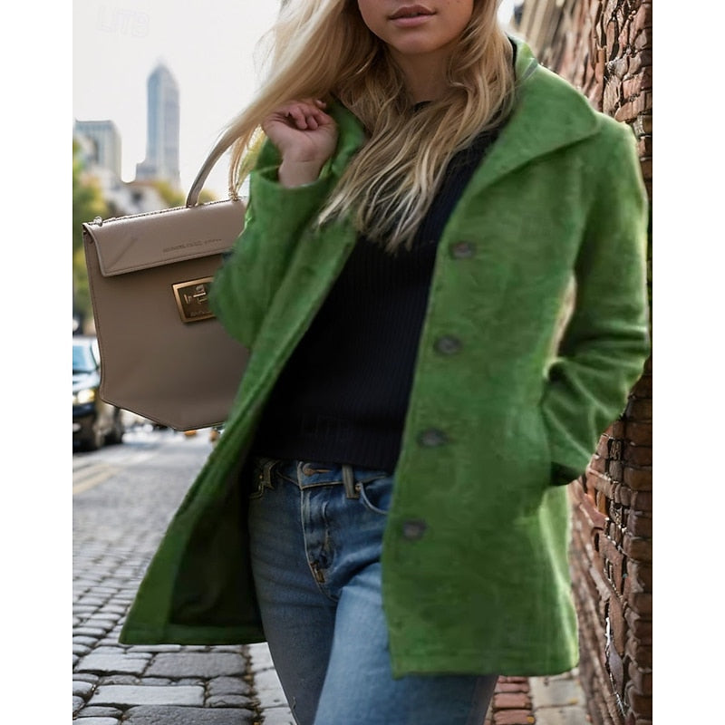 Turndown Collar Coat for Women, Timeless Style
