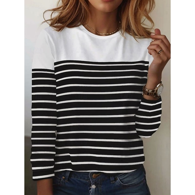 Striped Long Sleeve Top for Women