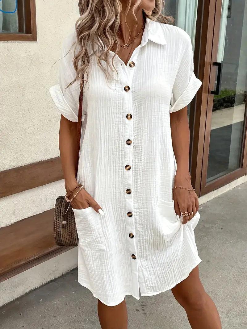 Timeless V-Neck Blouse Dress for Women, Plus Size