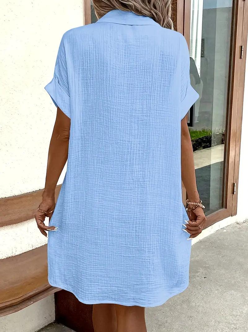 Timeless V-Neck Blouse Dress for Women, Plus Size