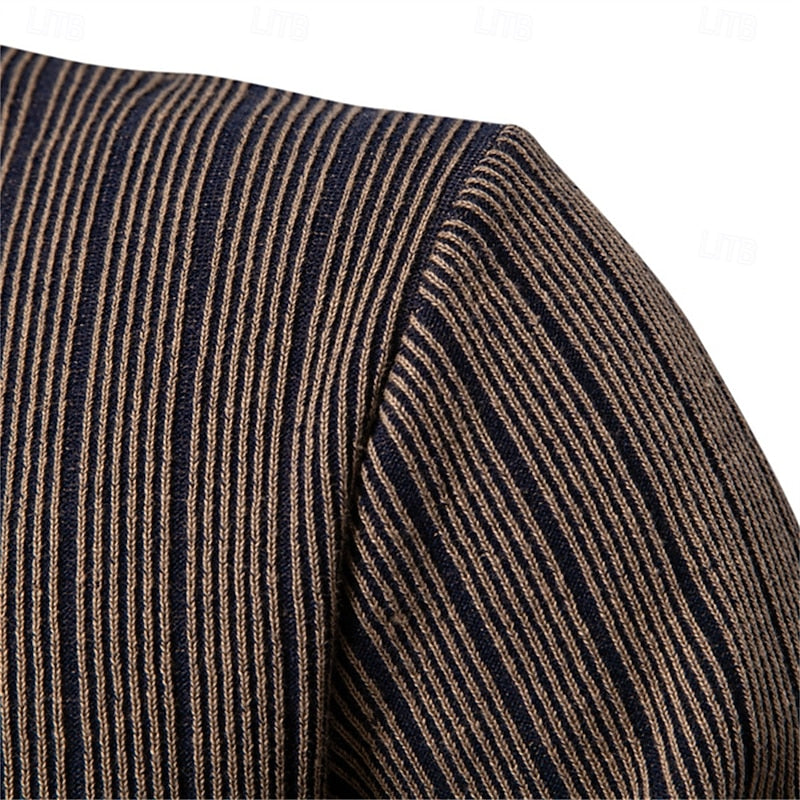 Ribbed Mock Neck Sweater for Men