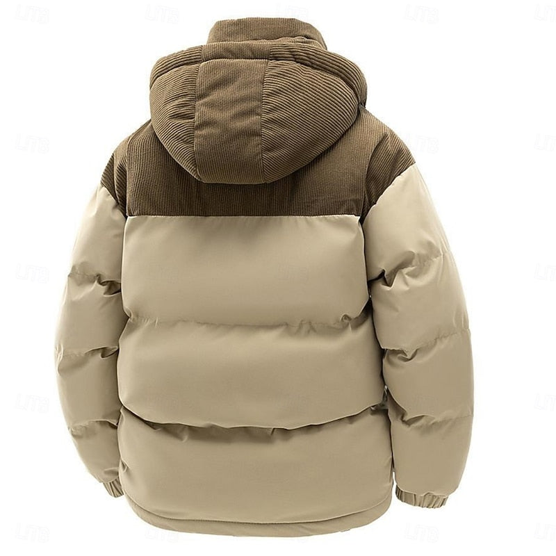 Cozy Christmas Hooded Puffer Jacket for Men