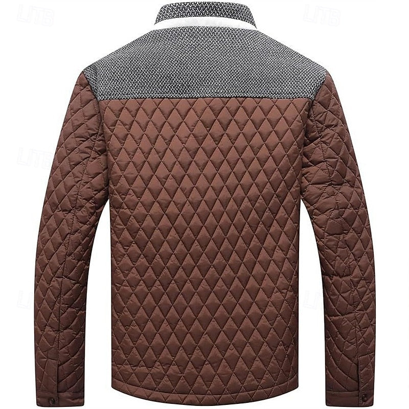Men's Quilted Stand-Collar Jacket