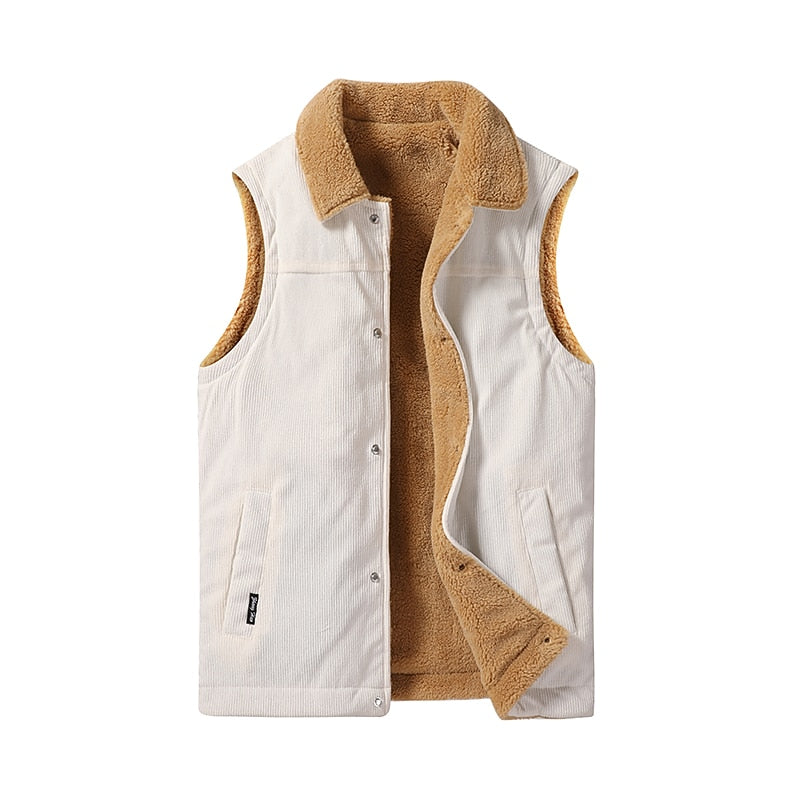 Sherpa-Lined Warm Gilet for Men, Plus Size