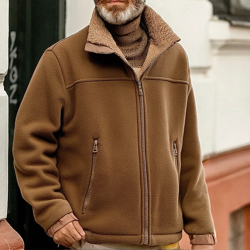 Men's Sherpa-Collar Full-Zip Jacket
