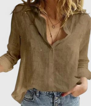 Button-Up Blouse for Women, Relaxed Style