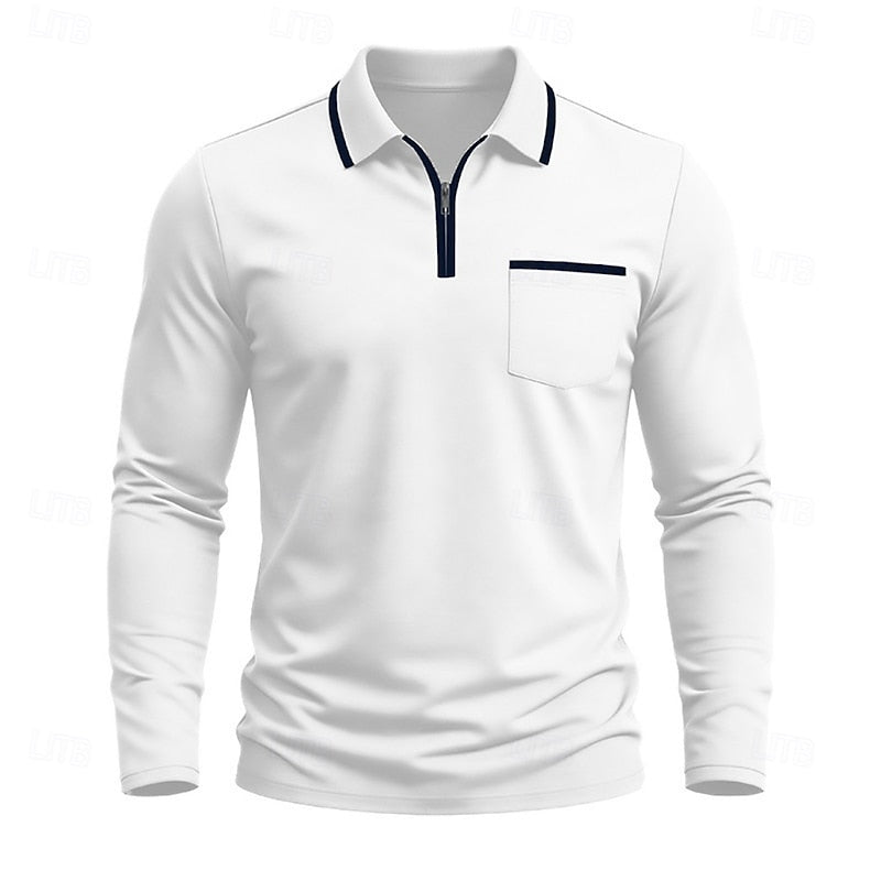 Men's Refined Quarter-Zip Polo Shirt