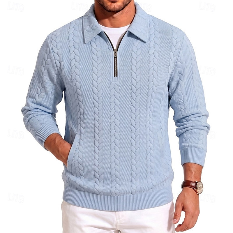 Men's Textured Quarter-Zip Sweater