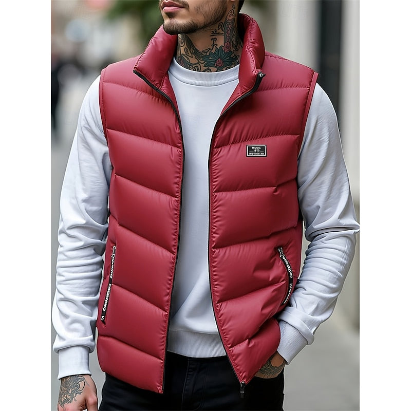 Quilted Puffer Vest for Men, Plus Size