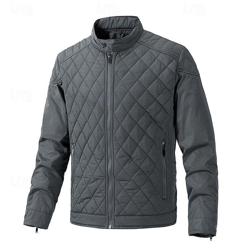 Quilted Stand-Collar Jacket for Men