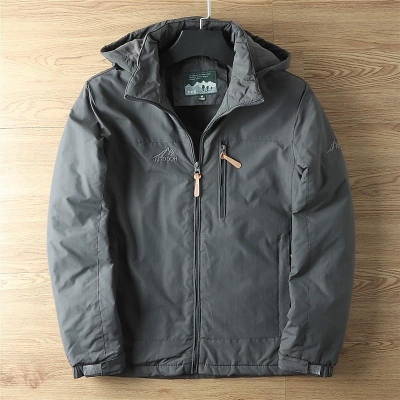 All-Season Hooded Outdoor Jacket for Men, Plus Size